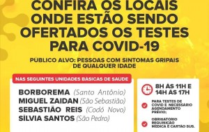 Saiba onde realizar testes para a Covid-19 em Codó