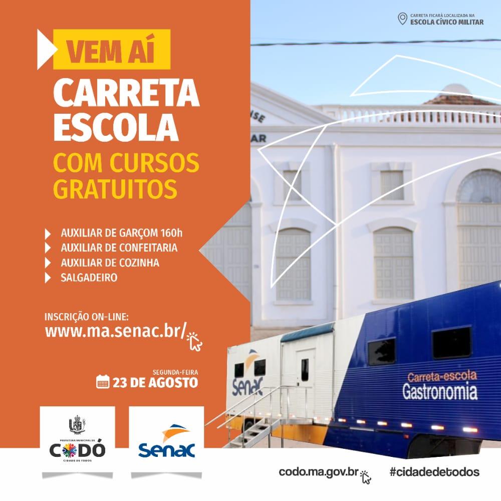 Aberta as inscrições para cursos profissionalizantes gratuitos do Senac em parceria com a prefeitura de Codó