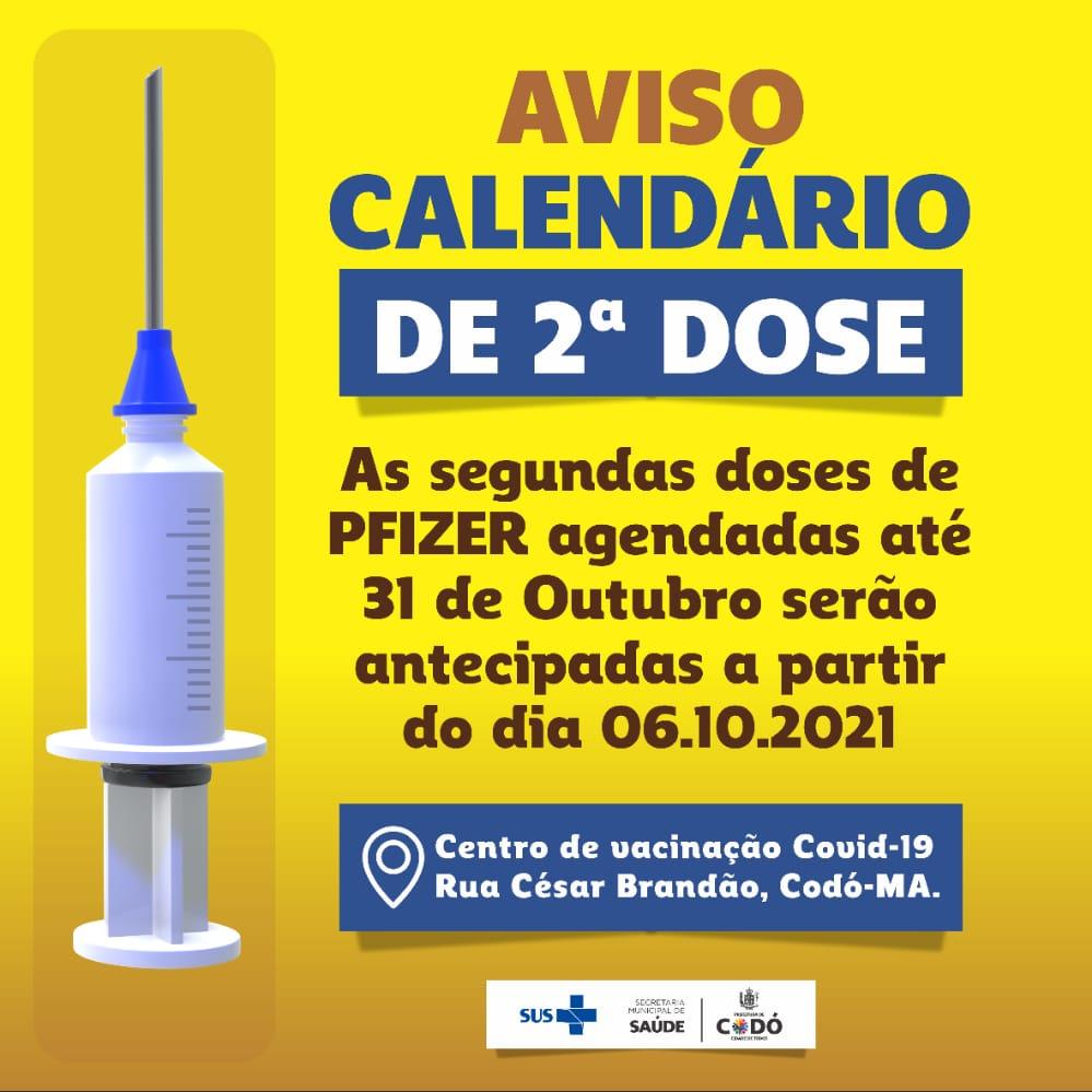 Secretaria de Saúde antecipa segunda dose da Vacina Pfizer em Codó