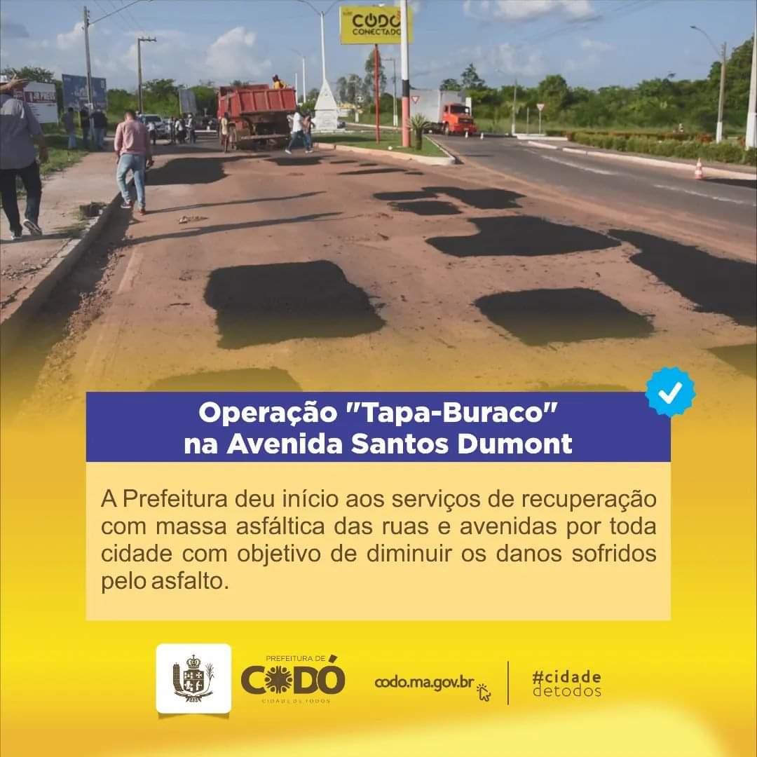 Ruas e avenidas são recuperadas com a Operação Tapa-Buracos em Codó