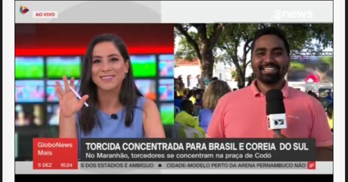 Codó Fan Fest é destaque em rede nacional da Globo News durante jogo do Brasil